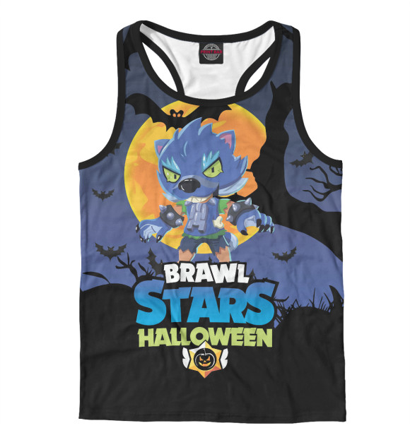 Мужская майка-борцовка с притом Brawl Stars цвета Белый Мужская майка-борцовка с изображением Brawl Stars цвета Белый