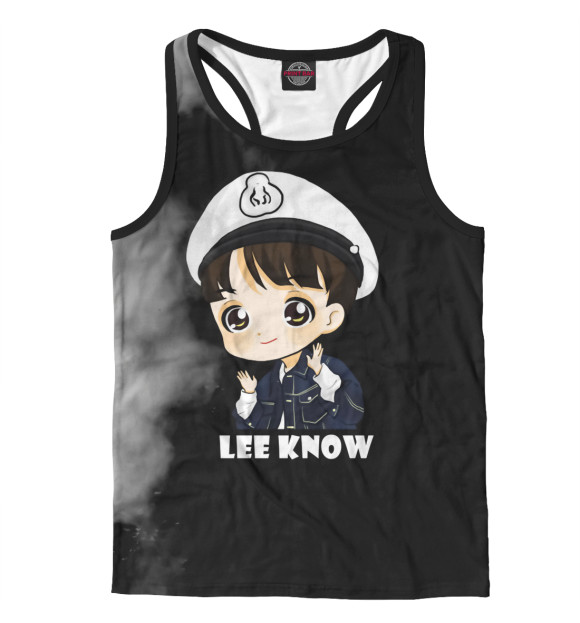 Мужская майка-борцовка с изображением Stray Kids LEE KNOW цвета Белый