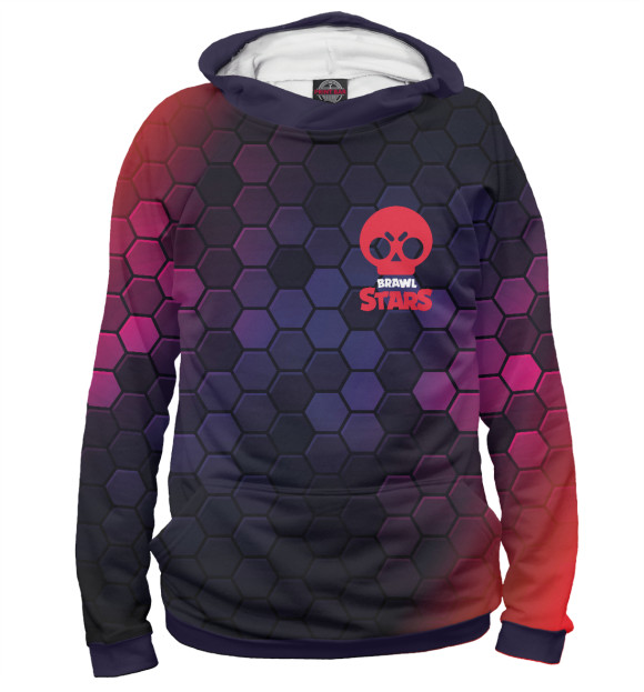 Мужское худи с изображением Brawl Stars / Бравл Старс цвета Белый