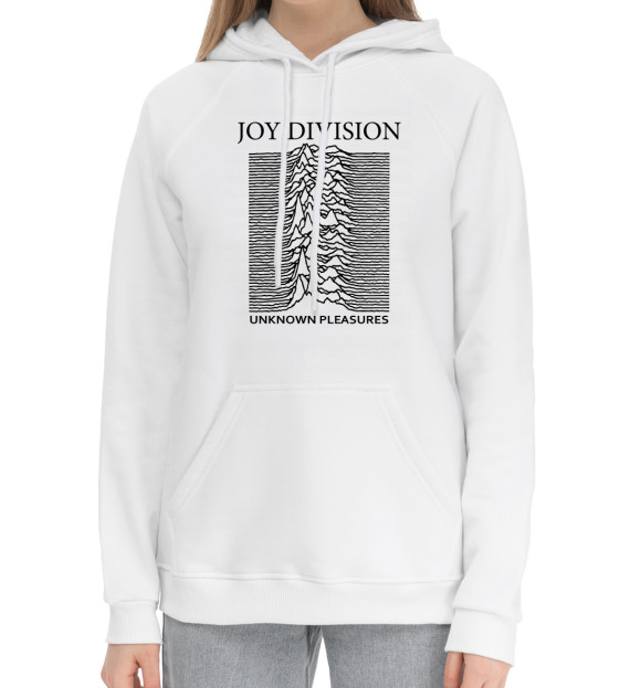 Женский хлопковый худи с изображением Joy Division цвета Белый
