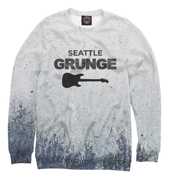 Женский свитшот с изображением Seattle grunge цвета Белый