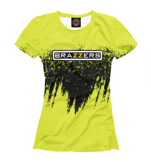 Женская футболка с изображением Brazzers | Браззерс цвета Белый