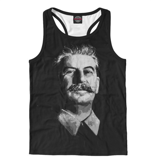 Мужская майка-борцовка с изображением Сталин цвета Белый