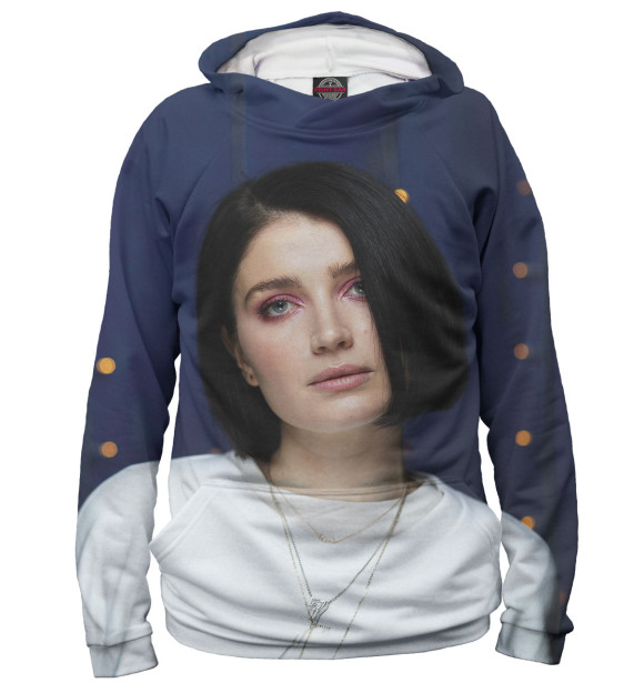 Женское худи с изображением В её глазах цвета Белый