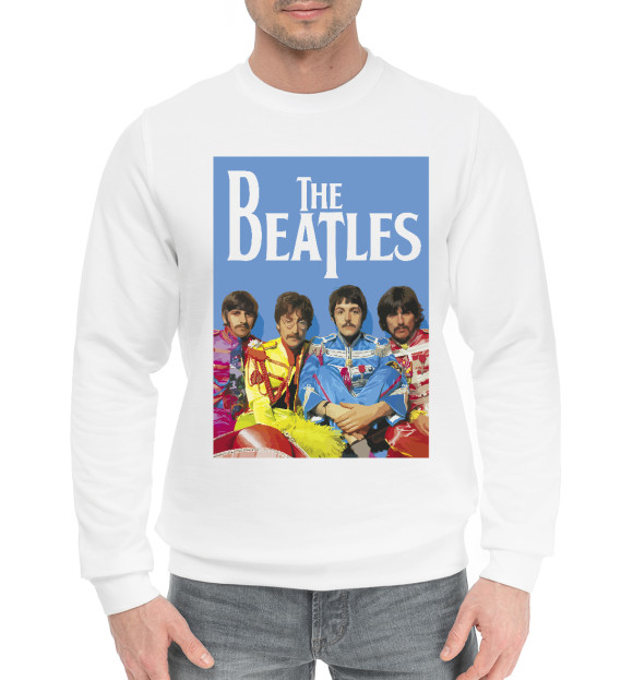Мужской хлопковый свитшот с изображением The Beatles цвета Белый