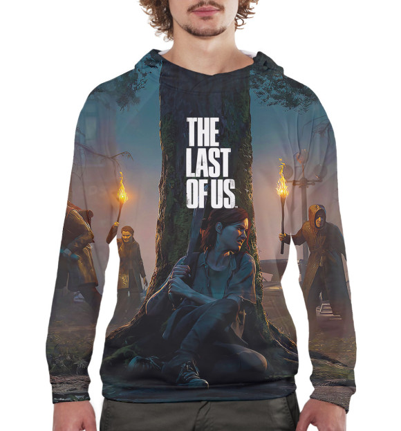 Мужское худи с изображением The Last of Us цвета Белый