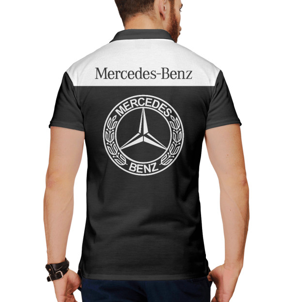 Мужское поло с изображением Mercedes-Benz AMG цвета Белый
