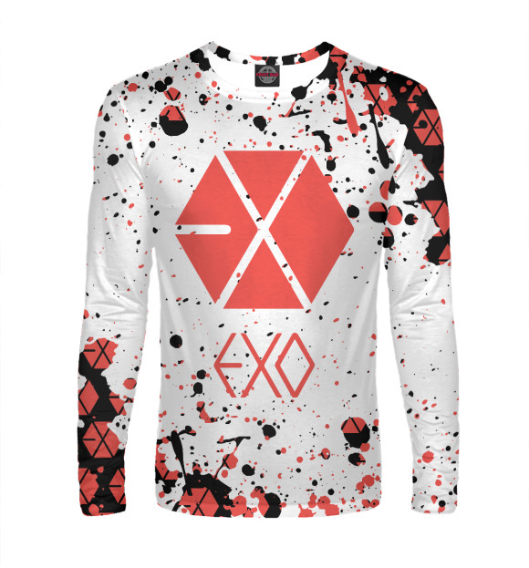 Мужской лонгслив с изображением EXO Xiumin цвета Белый
