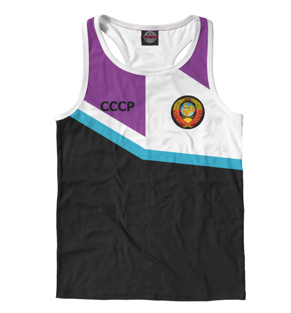 Мужская майка-борцовка с изображением СССР цвета Белый