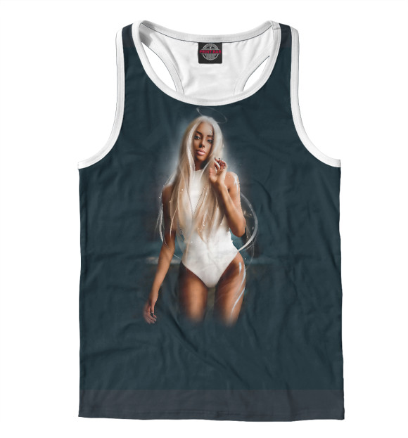 Мужская майка-борцовка с изображением Ангелша цвета Белый