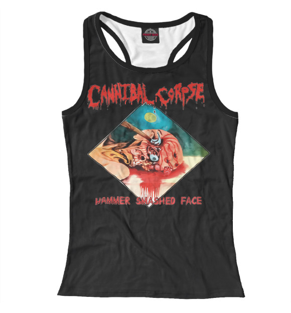 Женская майка-борцовка с притом Cannibal Corpse цвета Белый Женская майка-борцовка с изображением Cannibal Corpse цвета Белый