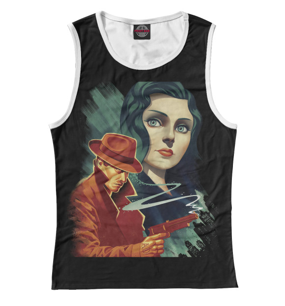 Женская майка с изображением Детектив цвета Белый