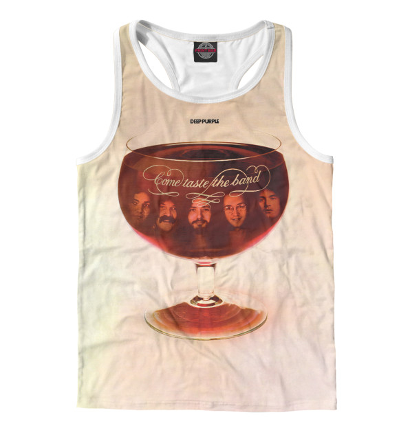 Мужская майка-борцовка с притом Deep Purple цвета Белый Мужская майка-борцовка с изображением Deep Purple цвета Белый