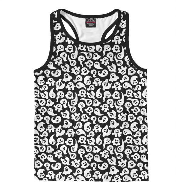 Мужская майка-борцовка с изображением Привидения цвета Белый