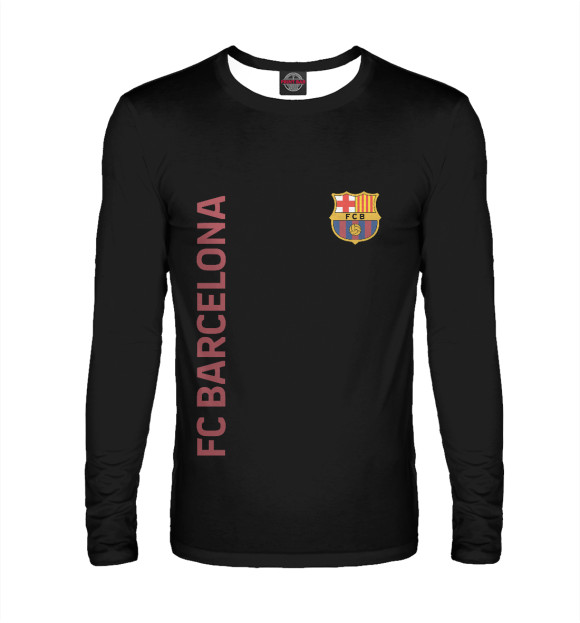 Мужской лонгслив с изображением Barcelona цвета Белый