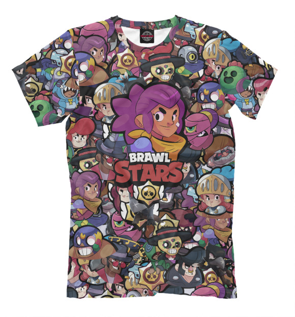 Футболка для мальчиков с притом Brawl Stars: Shelly цвета Белый Футболка для мальчиков с изображением Brawl Stars: Shelly цвета Белый