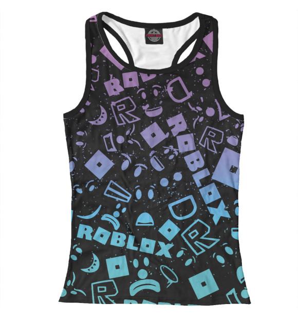 Женская майка-борцовка с изображением Roblox цвета Белый