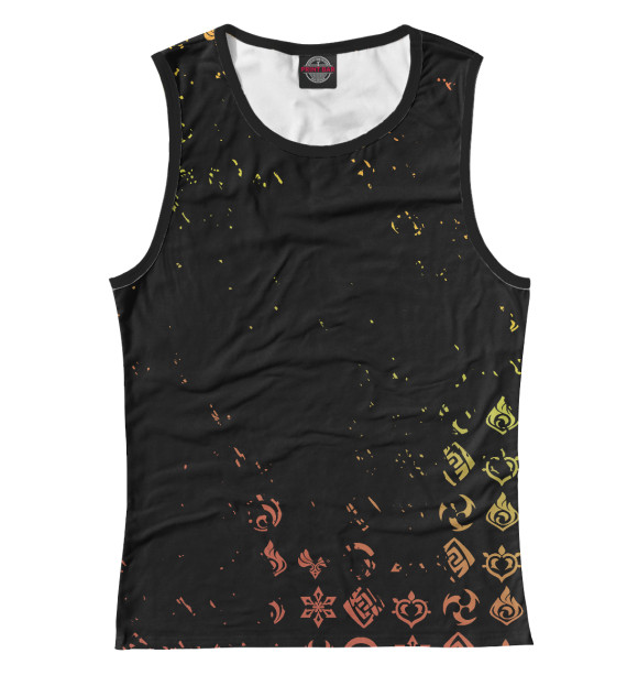 Майка для девочки с притом Genshin Impact цвета Белый Майка для девочки с изображением Genshin Impact цвета Белый