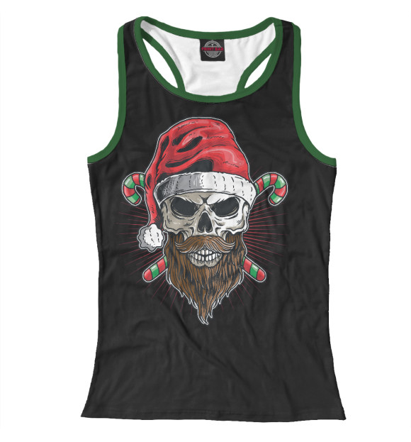 Женская майка-борцовка с изображением Bad santa цвета Белый