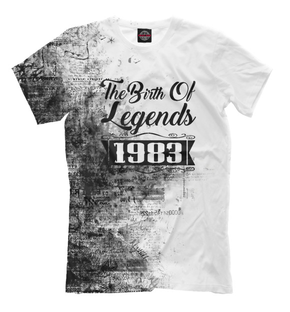 Мужская футболка с изображением THE BIRTH OF LEGENDS 1983 цвета Белый