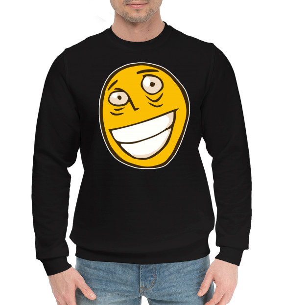 Мужской хлопковый свитшот с изображением Рофлан Лицо цвета Черный