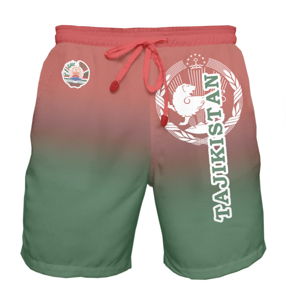 Мужские шорты с изображением Таджикистан цвета Белый