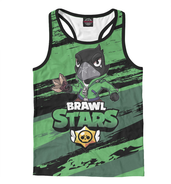 Мужская майка-борцовка с изображением Brawl Stars цвета Белый