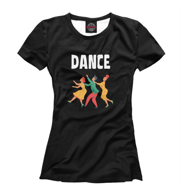 Женская футболка с изображением Танцы цвета Белый