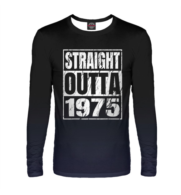 Мужской лонгслив с изображением Straight Outta 1975 цвета Белый