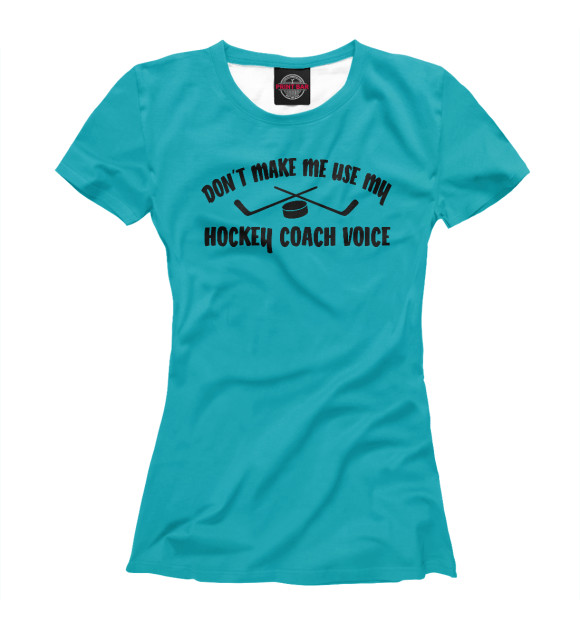 Женская футболка с изображением Hockey Coach цвета Белый
