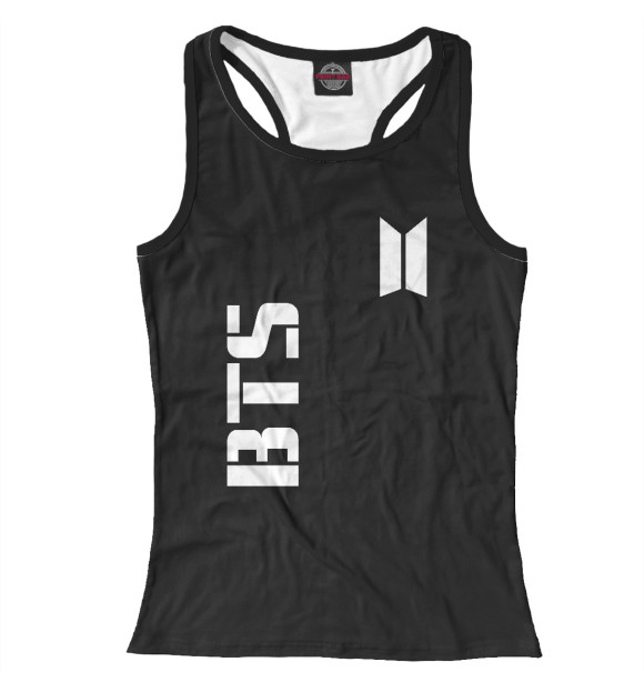 Женская майка-борцовка с изображением BTS цвета Белый