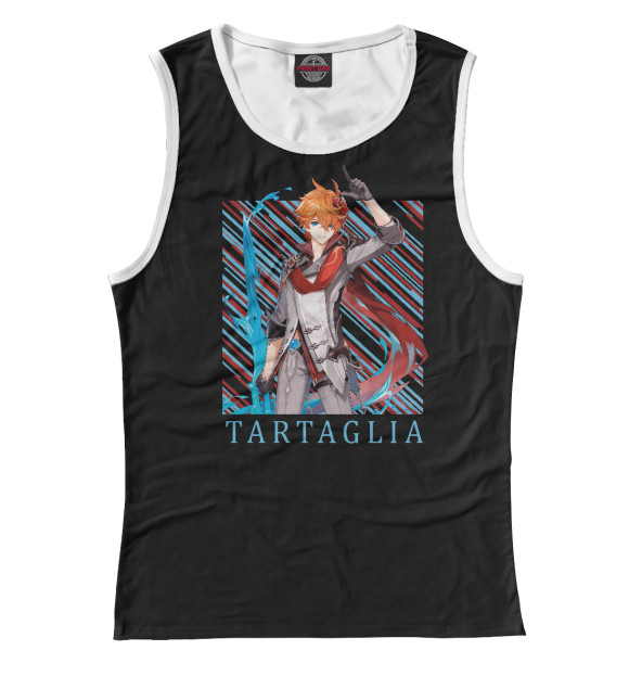 Майка для девочки с изображением Тарталья геншин импакт цвета Белый