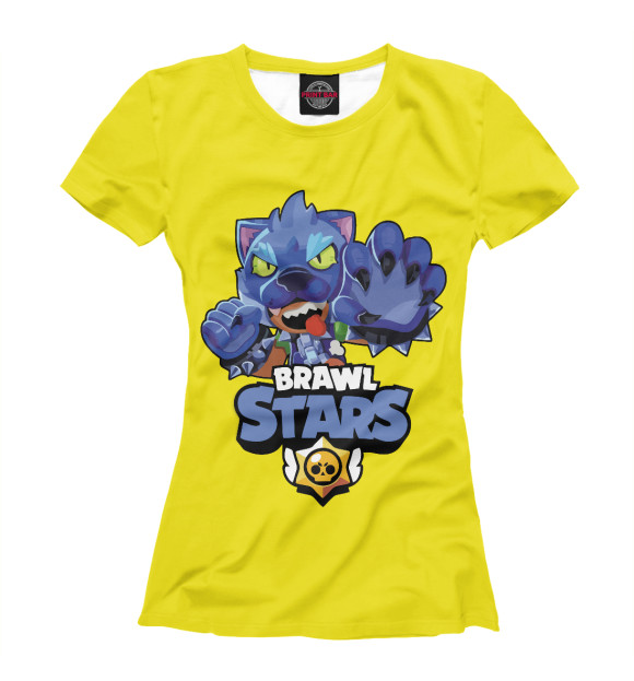 Женская футболка с изображением Brawl Stars Leon цвета Белый