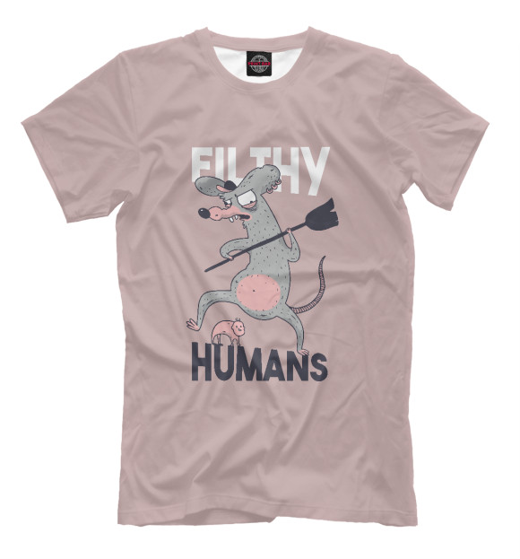 Футболка для мальчиков с изображением Filthy humans цвета Белый