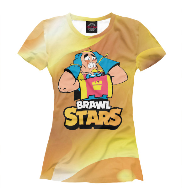 Футболка для девочек с изображением ГРОМ GROM BRAWL STARS цвета Белый