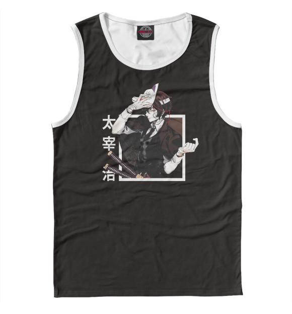 Мужская майка с изображением Дазай Осаму цвета Белый