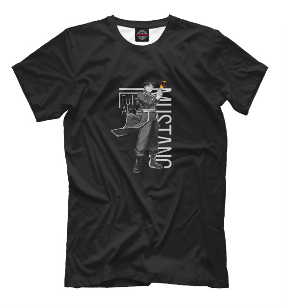Мужская футболка с изображением Стальной алхимик цвета Белый