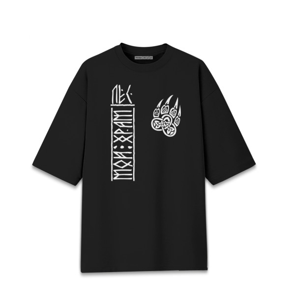 Женская футболка оверсайз с изображением Лес мой храм цвета Черный