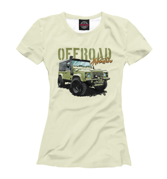 Футболка для девочек с изображением Offroad Adventure цвета Белый