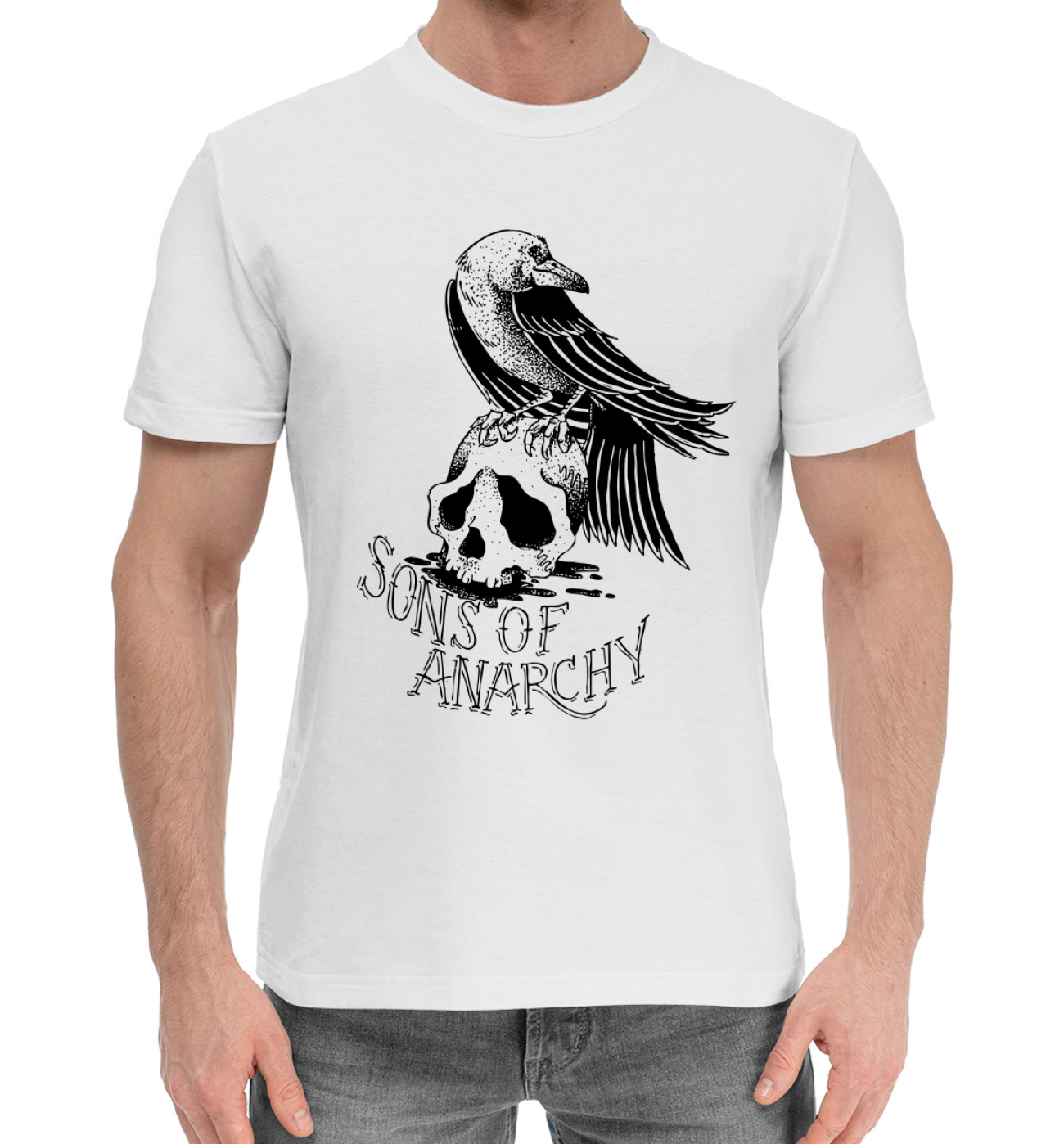 Мужская Хлопковая футболка Sons of Anarchy, артикул: SOA-856662-hfu-2