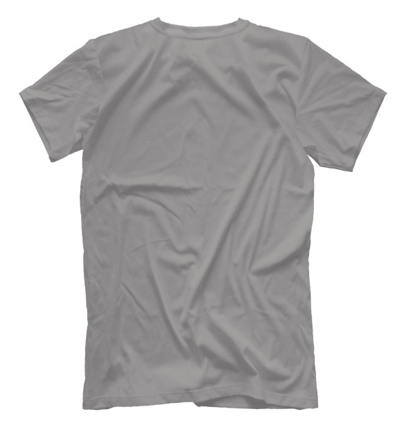 Мужская футболка с изображением Котик кофеман (серый фон) цвета Белый