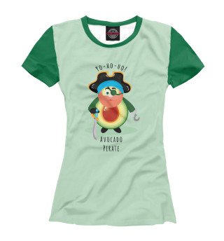 Женская футболка Авокадо Пират
