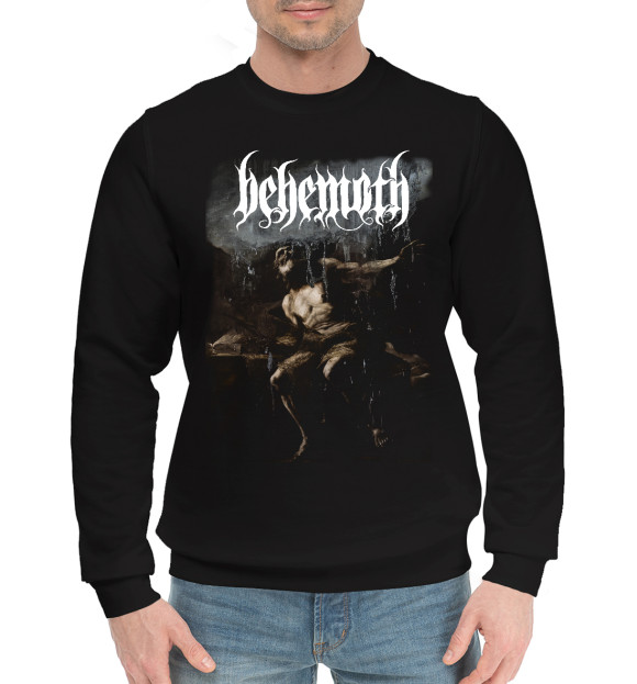Мужской хлопковый свитшот с изображением Behemoth цвета Черный