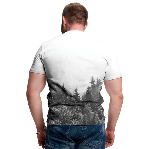 Мужская футболка с изображением Природа России цвета Белый