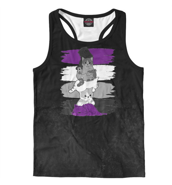 Мужская майка-борцовка с изображением Pride Cat цвета Белый