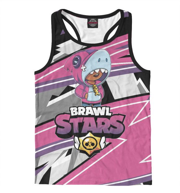 Мужская майка-борцовка с изображением Brawl Stars цвета Белый
