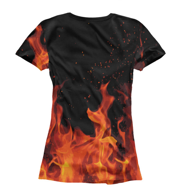 Женская футболка с изображением Печать Велеса \ Огонь цвета Белый