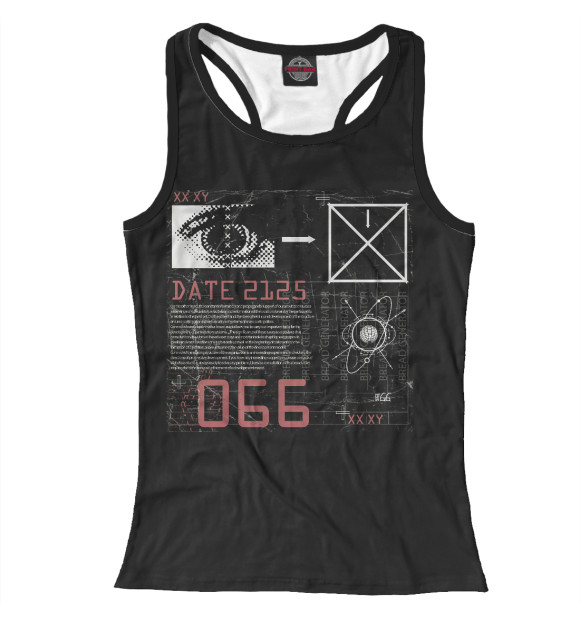 Женская майка-борцовка с изображением Код 66 цвета Белый