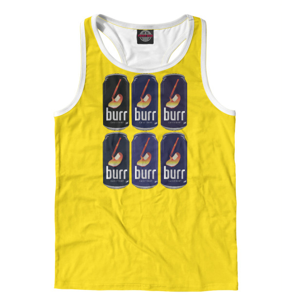 Мужская майка-борцовка с изображением Gasstreet Burr цвета Белый