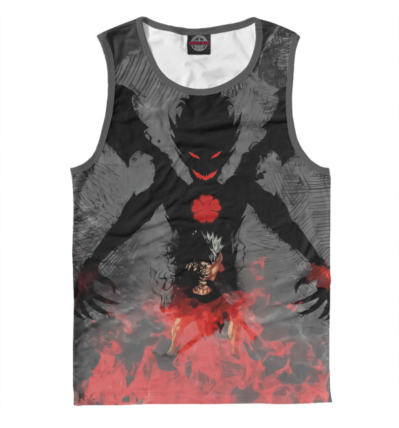 Мужская майка с изображением Чёрный клевер цвета Белый